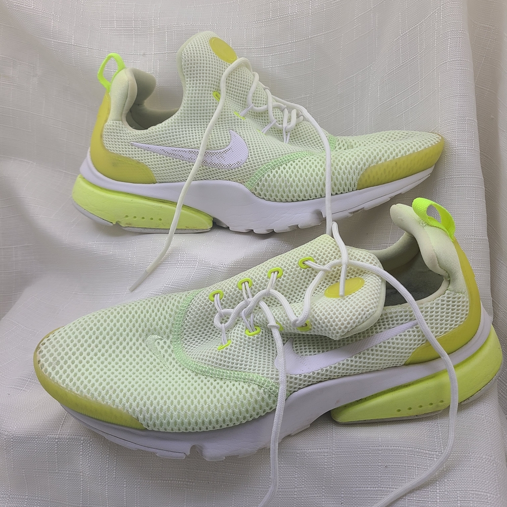 Nike Lime Green and White Sneakers